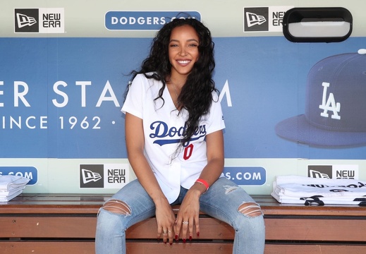  Sings The National Anthem at Dodger Stadium in Los Angeles, Aug 25